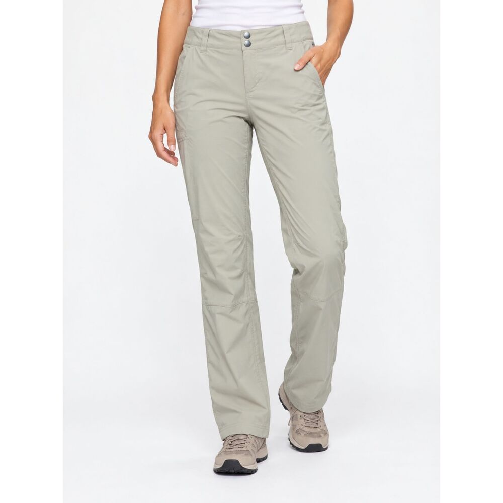 Columbia Saturday Trail Stretch Pants Womens 12 Khaki Omni Shield Hiking Outdoor
